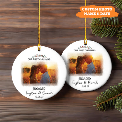 Petthouse | Personalized Engagement Christmas Ornament, Our First Christmas Keepsake, Xmas Ornament