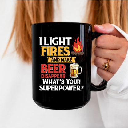 Camping Shirt, I Light Fires And Make Beer Disappear, Funny Camping Shirt, Camping Hoodie Sweatshirt, Camper Mug