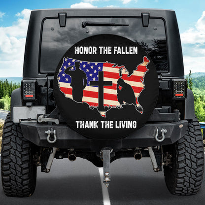 Petthouse | Veteran Spare Tire Cover Us Soldier Army Tire Protector Memorial's Day Gift Truck Decoration