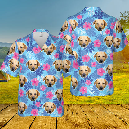 Customized Photo Hawaiian Shirt, Dog Cat Photo Hawaiian Shirts, Funny Button Down Shirt, Tropical Hawaiian Shirt & Shorts