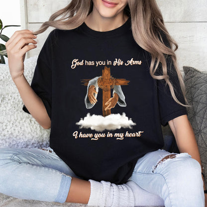 Petthouse | Custom Memories Dog Jesus God Has You In His Arms I Have You In My Heart Shirt