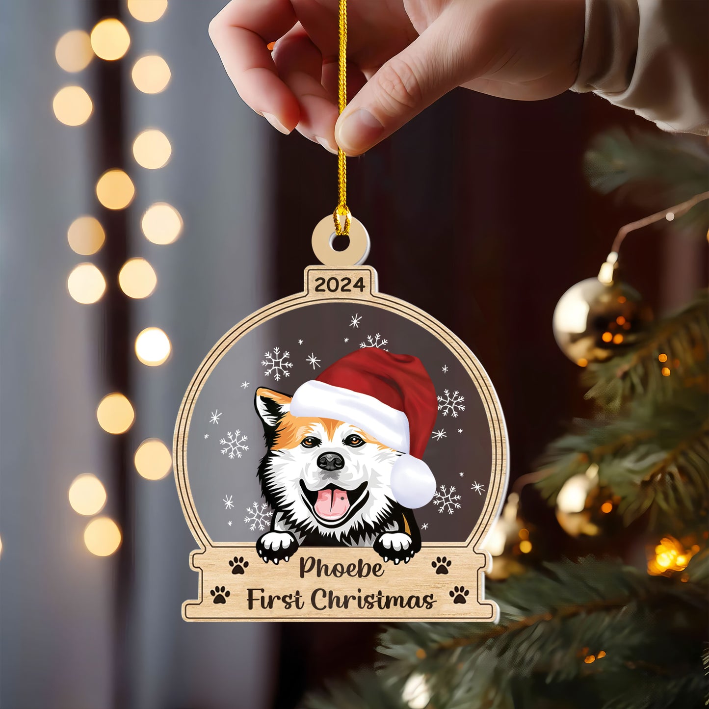 Petthouse | Personalized Dog Ornament, First Christmas Dog Ornament, Dog Lover Gift, Dog Ornament