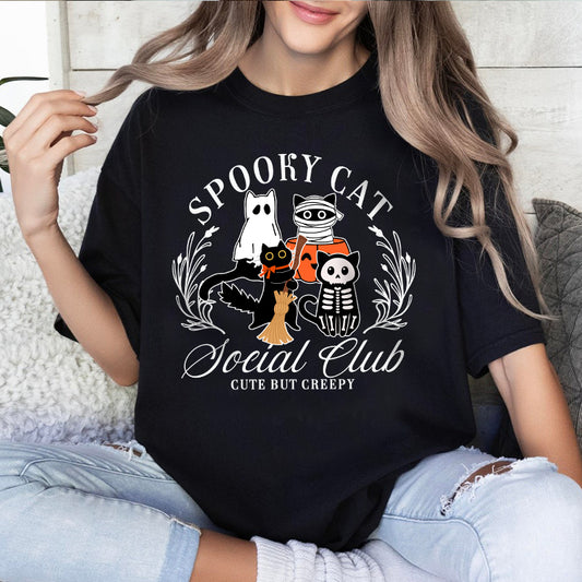 Petthouse | Spooky Cat Social Club Shirt, Halloween Cat Shirt,Cat Lover Shirt, Funny Ghost Cat