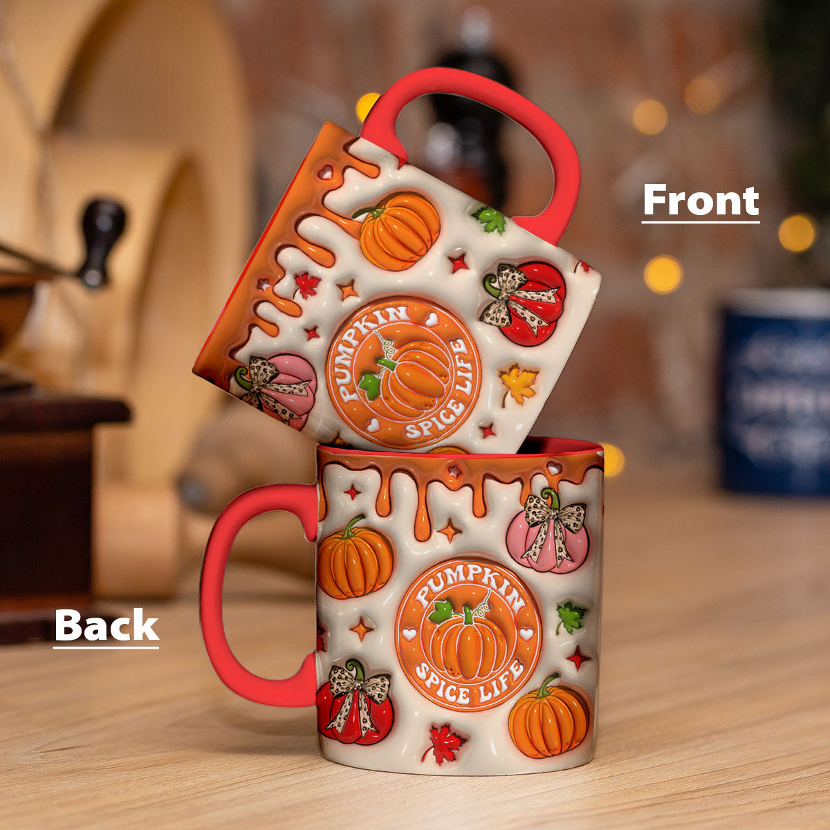 Petthouse | Pumpkin Spice Life 3d Inflated Print Mug, Pumpkin Spice Coffee, Thanksgiving Mug For Mom