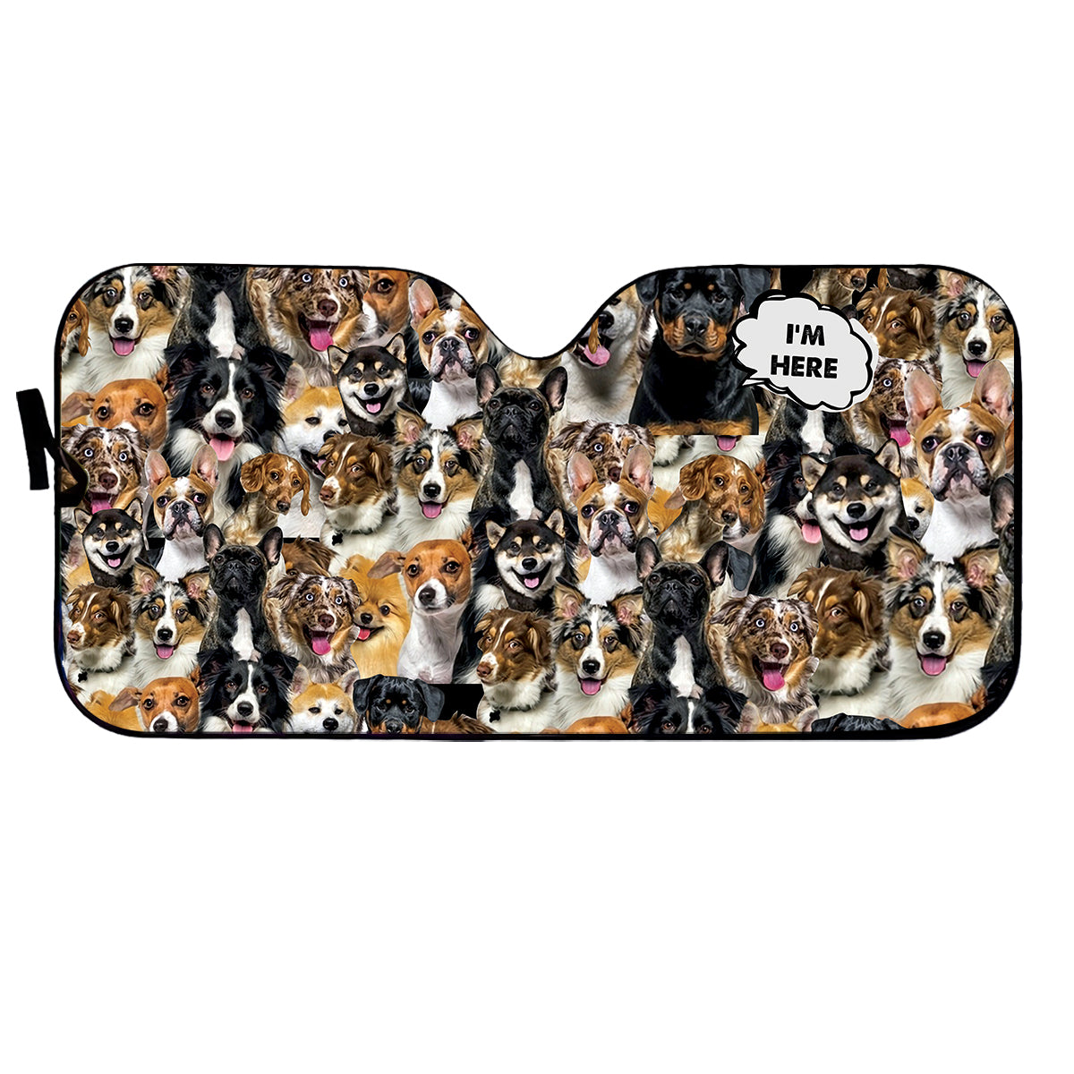 Petthouse | Customize Photo Sun Shade Labrador Retriever I’m Here Car Sunshade Dog Sunshade Car Sun Shade