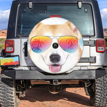 Petthouse | Corgi Hello Summer Beach Wheel Cover Waterproof Spare Tire Cover Wheel Cover Dog