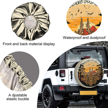 Petthouse | Customized Deer Head Forest Spare Tire Cover Camping Hunting Season Occasion Dad Gift