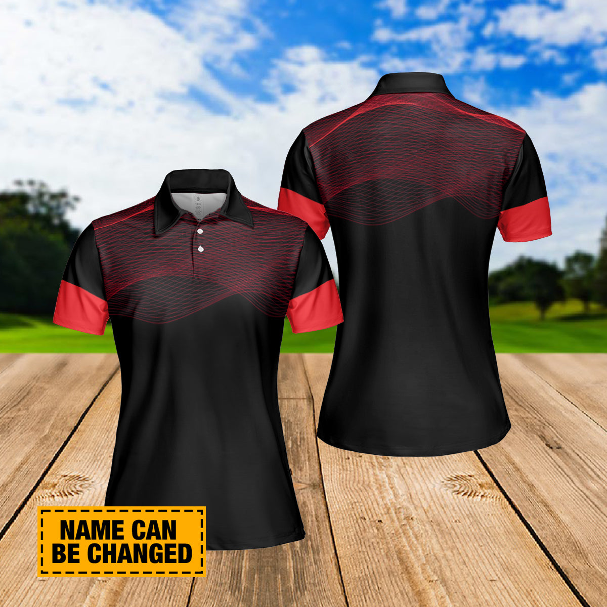 Petthouse | Wavy Red Lines Pattern Women's Polo Shirts Golfer Gift Golfing Styles Sports Team Gift