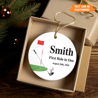 Petthouse | Personalized Golf Ornament, Hole In One Custom Text, Proud Golfer, Christmas Gift For Golf Lover