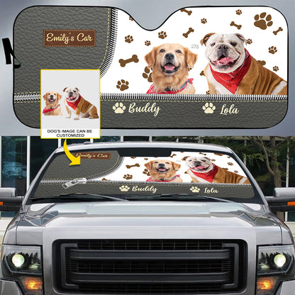 Petthouse | Dog Customize Windshield Sun Shade With Photo Pet Paws Foldable Car Sunshade Dog Mom Dog Dad