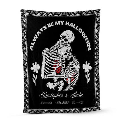 Petthouse | Boyfriend Gifts Gothic Skeleton Blanket Personalized Christmas Couple Gifts For Him Valentine Day