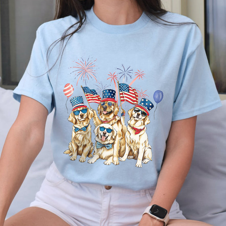 Petthouse | Golden Retriever 4th Of July Shirt, Independence Dog Mom Fourth Of July Gift Tee