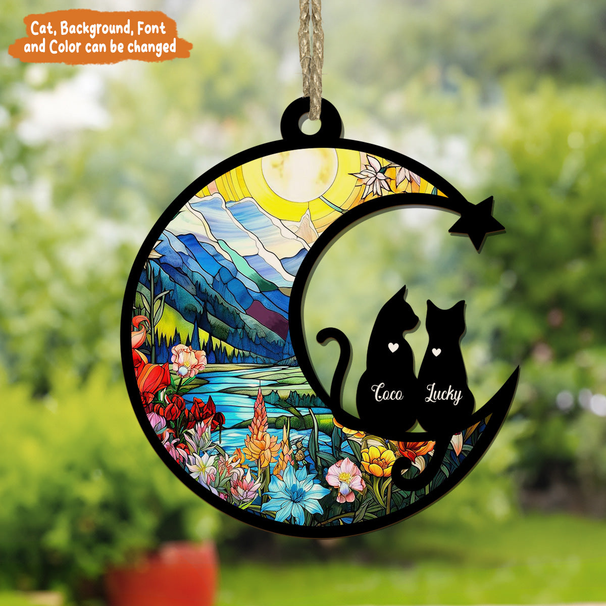 Petthouse | Custom Cats Memorial Suncatcher, Cat Loss Gift, Loss Of Cats Sympathy Remembrance Gift