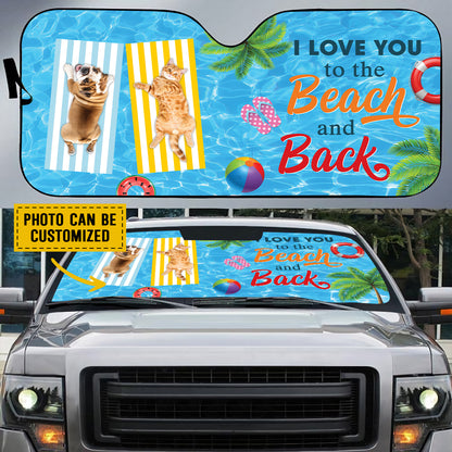 Petthouse | Custom Your Own Photo Windshield Sun Shade Summer Swimming Chillin Car Sun Shade Windshield