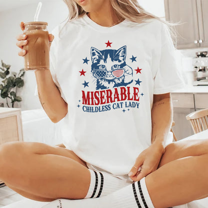 Petthouse | Childless Cat Lady Shirt, Miserable Childless Cat Lady Shirt, Feminist Shirt, Women Rights