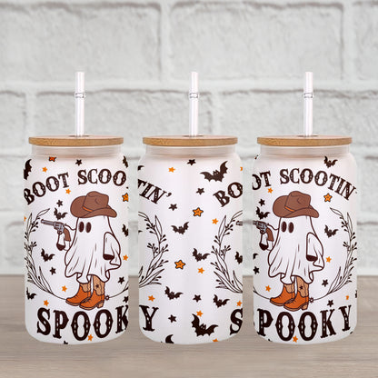 Petthouse | Westerm Ghost Glass Can, Westerm Ghost Halloween, Ghost Cowboy Coffee, Boot Scootin' Spooky