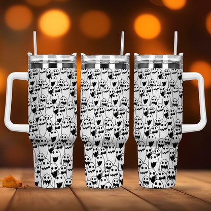 Petthouse | Ghost Scream 40oz Tumbler, Cute Ghost Tumbler, Spooky Season, Halloween Gift, Spooky Ghost