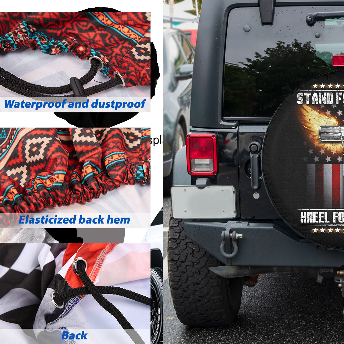 Petthouse | Christian American Veteran Wheel Tire Covers Stand For The Flag Kneel For The Cross Spare Tire Cover