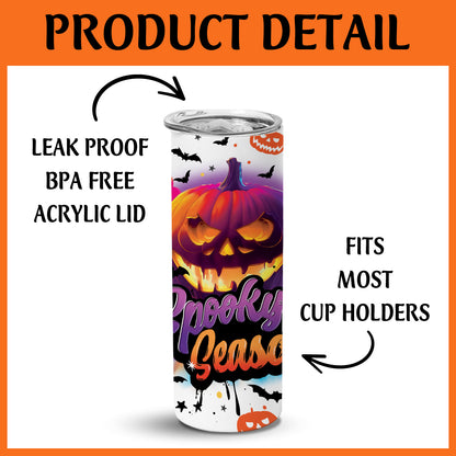 Petthouse | Pumpkin Halloween Tumbler Wrap, Spooky Season 20 Oz Tumbler, Pumpkin Tumbler Wrap Retro