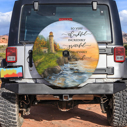 Petthouse | So Very Thankful Spare Tire Cover Lighthouse Wheel Cover Car Accessory Thankyou Gift Car Accessory