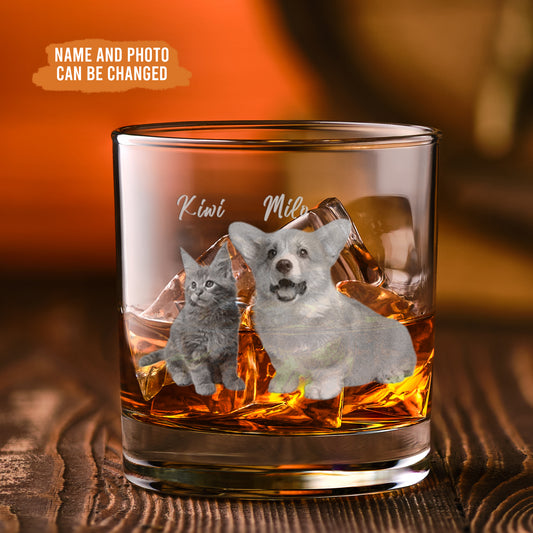 Petthouse | Custom Dog Portrait Whiskey Glass Gift, Engrave Your Pet On Glasses, Gift Pet Lovers