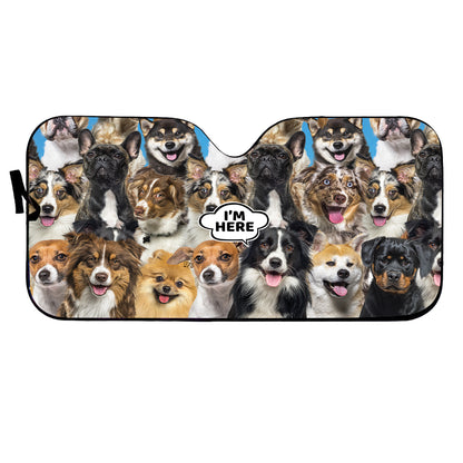 Petthouse | Customizable Windshield Visors Australian Cattle I'm Here Windshield Sun Shade A Bunch Of Dogs