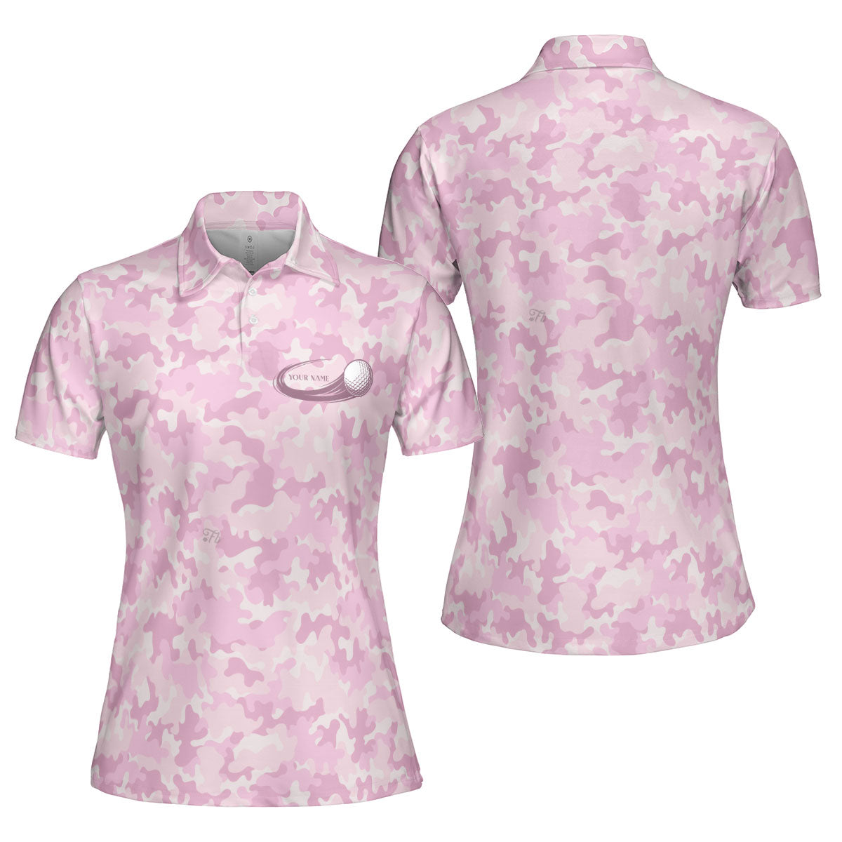 Petthouse | Customized Pink Camouflage Pattern Women's Polo Shirts Golfing Team Gift Golfer Sports