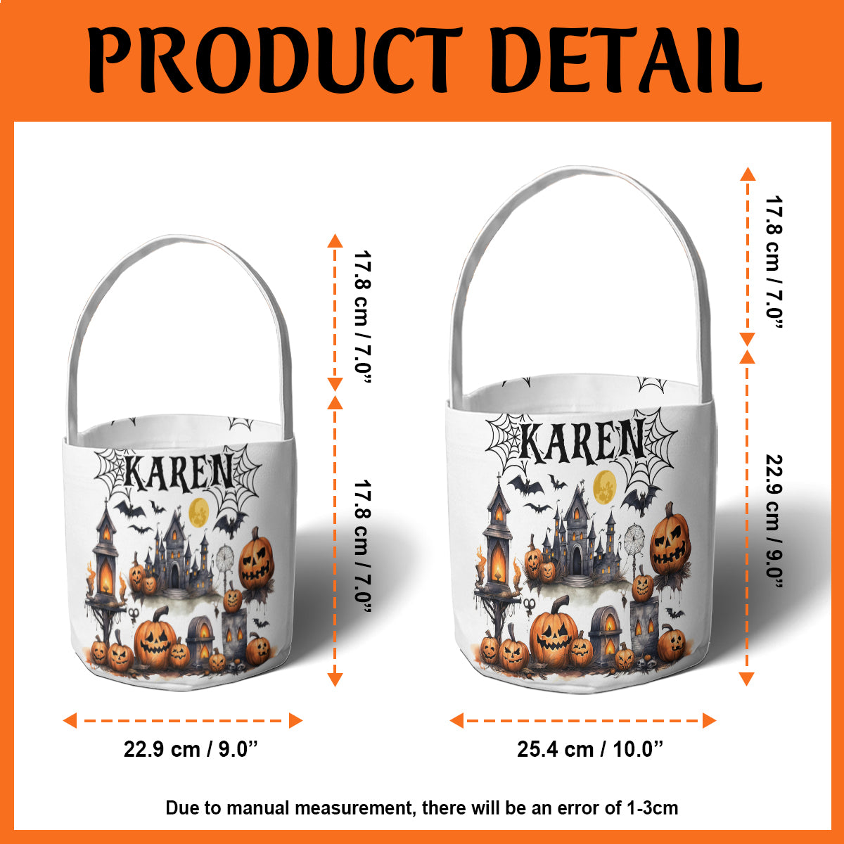 Petthouse | Custom Kids Name Halloween Basket, Spooky Candy Bucket, Halloween Bucket With Names