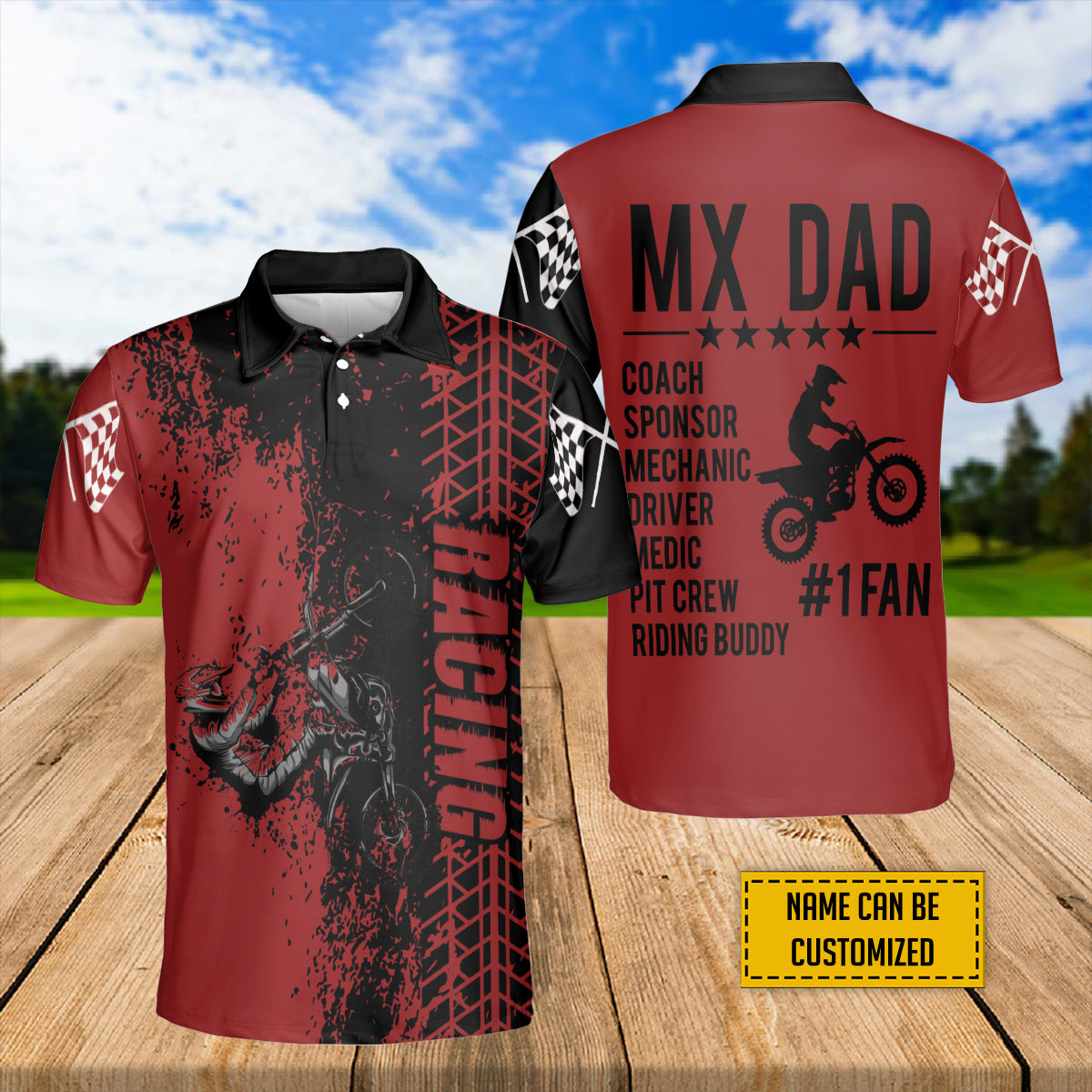 Petthouse | Customized Name Motorcycle Racing Polo Shirt Racing Dad Sport Shirt Happy Father's Day Daddy Gift