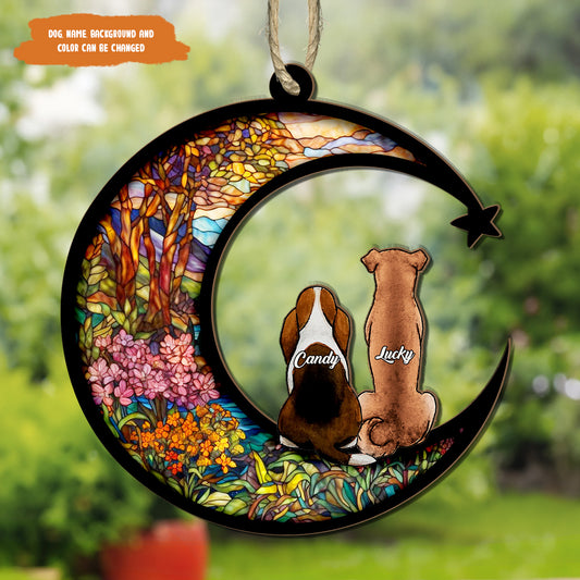 Petthouse | Personalized Memorial Dogs Suncatcher, Dog Memorial Gift, Dog Portrait Gift, Dog Loss Sympathy