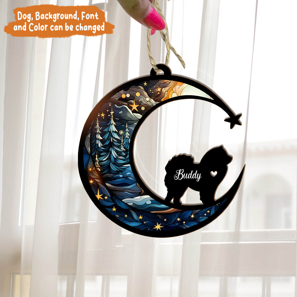 Petthouse | Custom Dog Memorial Suncatcher, Pet Memorial Windows Hanging, Loss Of Pet, Dog Loss Sympathy