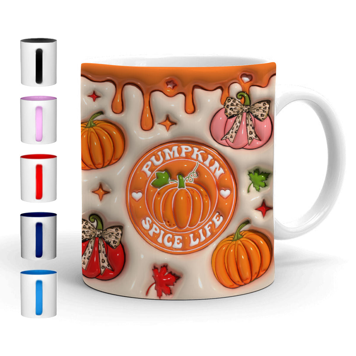 Petthouse | Pumpkin Spice Life 3d Inflated Print Mug, Pumpkin Spice Coffee, Thanksgiving Mug For Mom