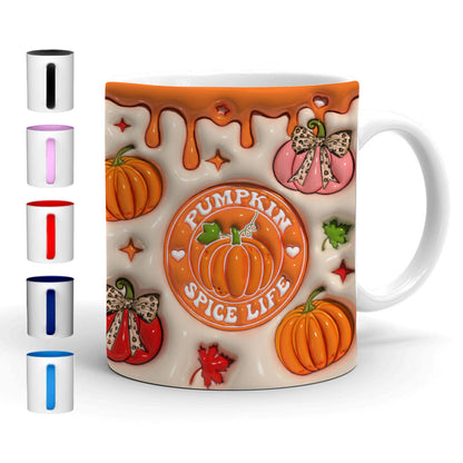 Petthouse | Pumpkin Spice Life 3d Inflated Print Mug, Pumpkin Spice Coffee, Thanksgiving Mug For Mom