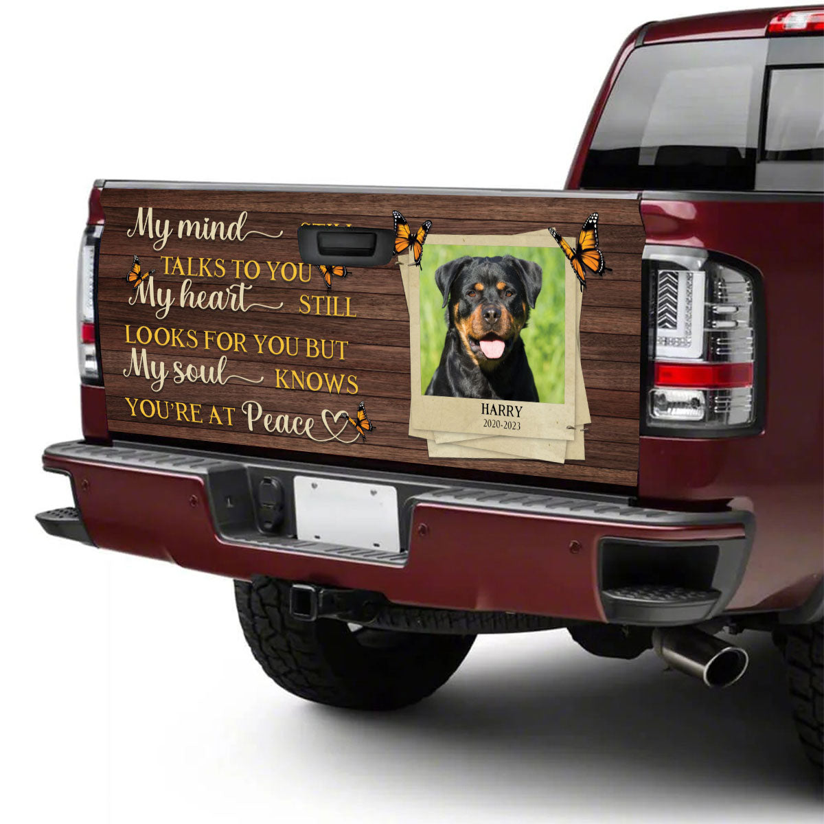 Petthouse | Dog Customized Photo Date Tailgate Wraps For Trucks Memorial Dog In Heaven Truck Wraps