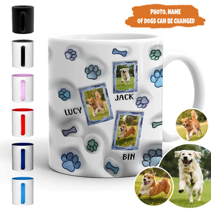 Petthouse | Personalized World's Best Dog Dad Ever 3d Inflated Effect Printed Mug, Gift Dog Lover