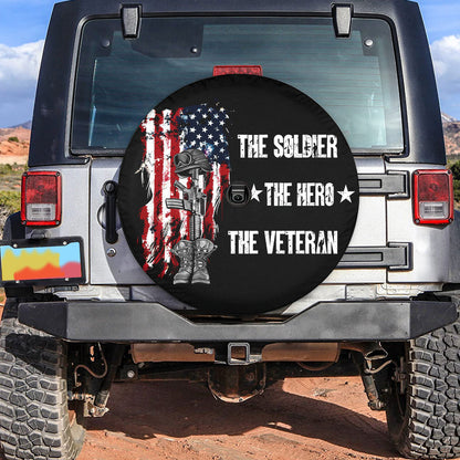 Petthouse | American Veteran Spare Tire Cover Universal Wheel Tire Cover Tire Protectors Father Gift Soldiers