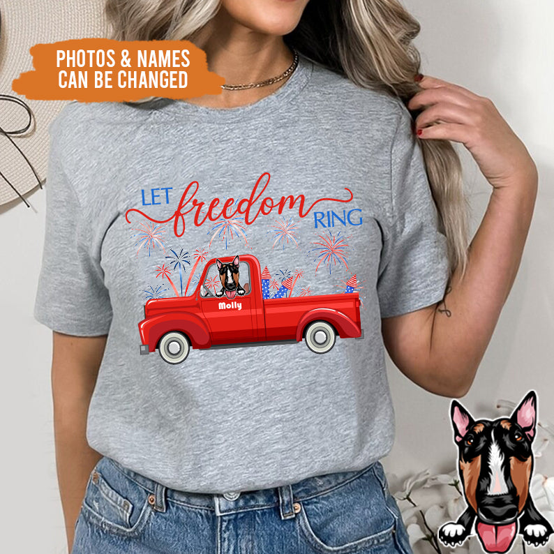 Petthouse | Personalized Dog Let Freedom Ring Shirt, Independence Day Gift For Dog, 4th July To Dog Dad