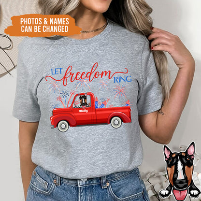 Petthouse | Personalized Dog Let Freedom Ring Shirt, Independence Day Gift For Dog, 4th July To Dog Dad