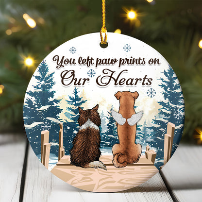 Petthouse | Personalized Pet Memorial Ornament, Christmas Dog Cat Ornament, Forever In Our Hearts Dog