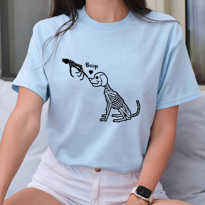 Petthouse | Halloween Dog Boop Shirt, Funny Dog Skeleton Shirt, Spooky Dog Tshirt, Dog Skeleton