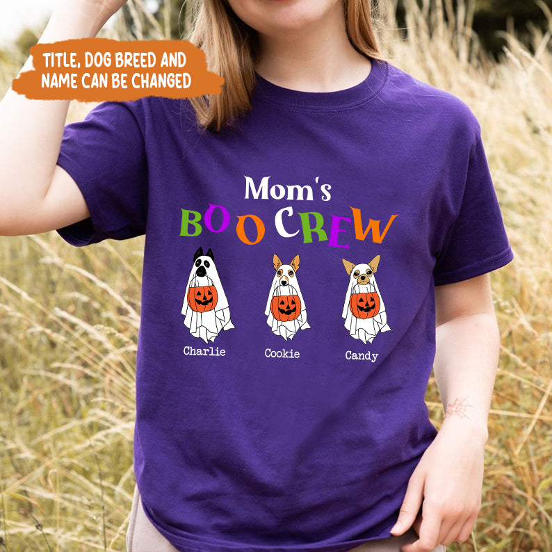 Petthouse | Personalized Boo Crew Dog Halloween T Shirt, Dog Ghost Boo Crew Shirt, Dog Halloween