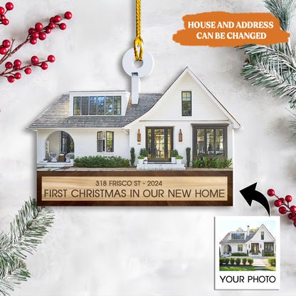 Petthouse | Custom First Christmas In Our New Home Ornament, House Address Ornament, New Home Keepsake