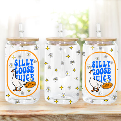 Petthouse | Silly Goose Juice Glass Can, Funny Silly Goose Iced Coffee Cup, Silly Goose Juice