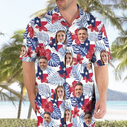 Petthouse | Custom Photo Hawaiian Shirt, Texas Hawaiian Shirt, Tropical Aloha Short Sleeve Button Down, Texas Shirt
