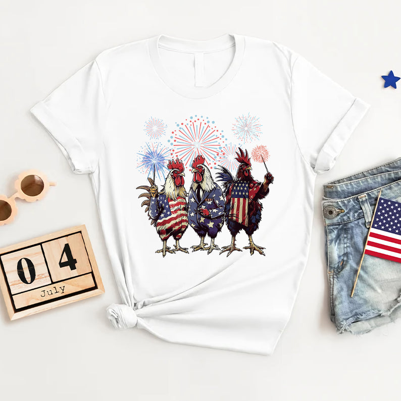 Petthouse | Chicken Patriotic Shirt, Chicken 4th Of July Independence Day Shirt, Patriotic Chicken Shirt