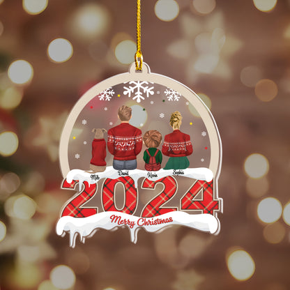 Petthouse | Customized Family With Pet Ornament, Our First Christmas Ornament, 2024 Family Ornament, Family