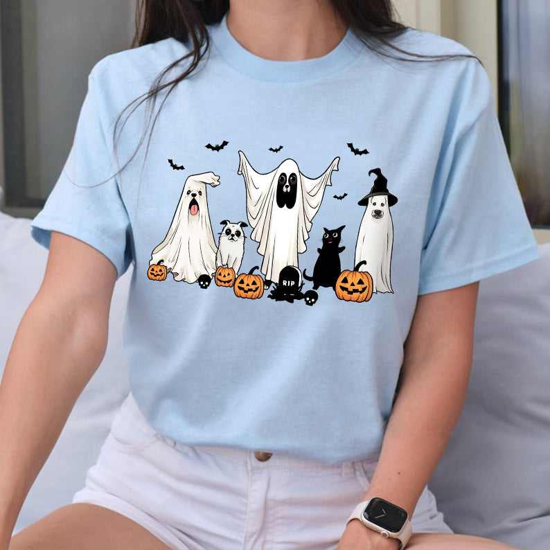 Petthouse | Cute Ghost Dog Shirt, Halloween Dog Shirt, Spooky Season Dog Vibes Shirt, Halloween Shirt