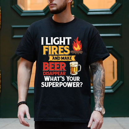 Camping Shirt, I Light Fires And Make Beer Disappear, Funny Camping Shirt, Camping Hoodie Sweatshirt, Camper Mug