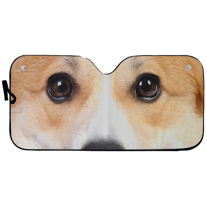 Petthouse | Corgi Dog Car Sunshade Lovely Dog Windshield Sunshade Animal Car Accessories Christmas Decoration