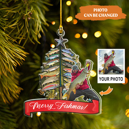 Petthouse | Personalized Fishing Christmas Ornament, Merry Fishmas, Proud Fisherman, Fish Species